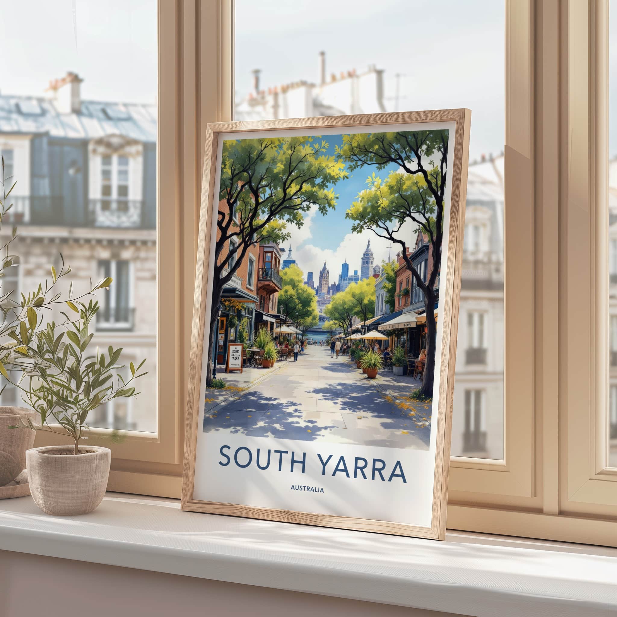 South Yarra Poster - Australia Travel Art - Tree Lined Boulevard Home Decor
