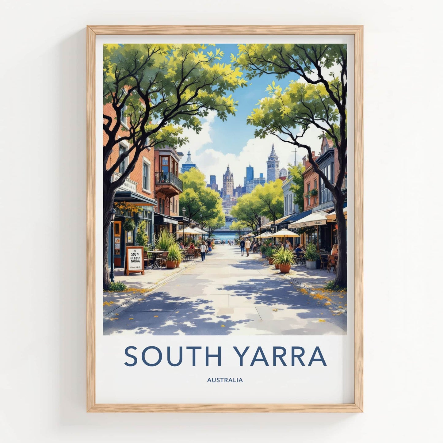 South Yarra Poster - Australia Travel Art - Tree Lined Boulevard Home Decor