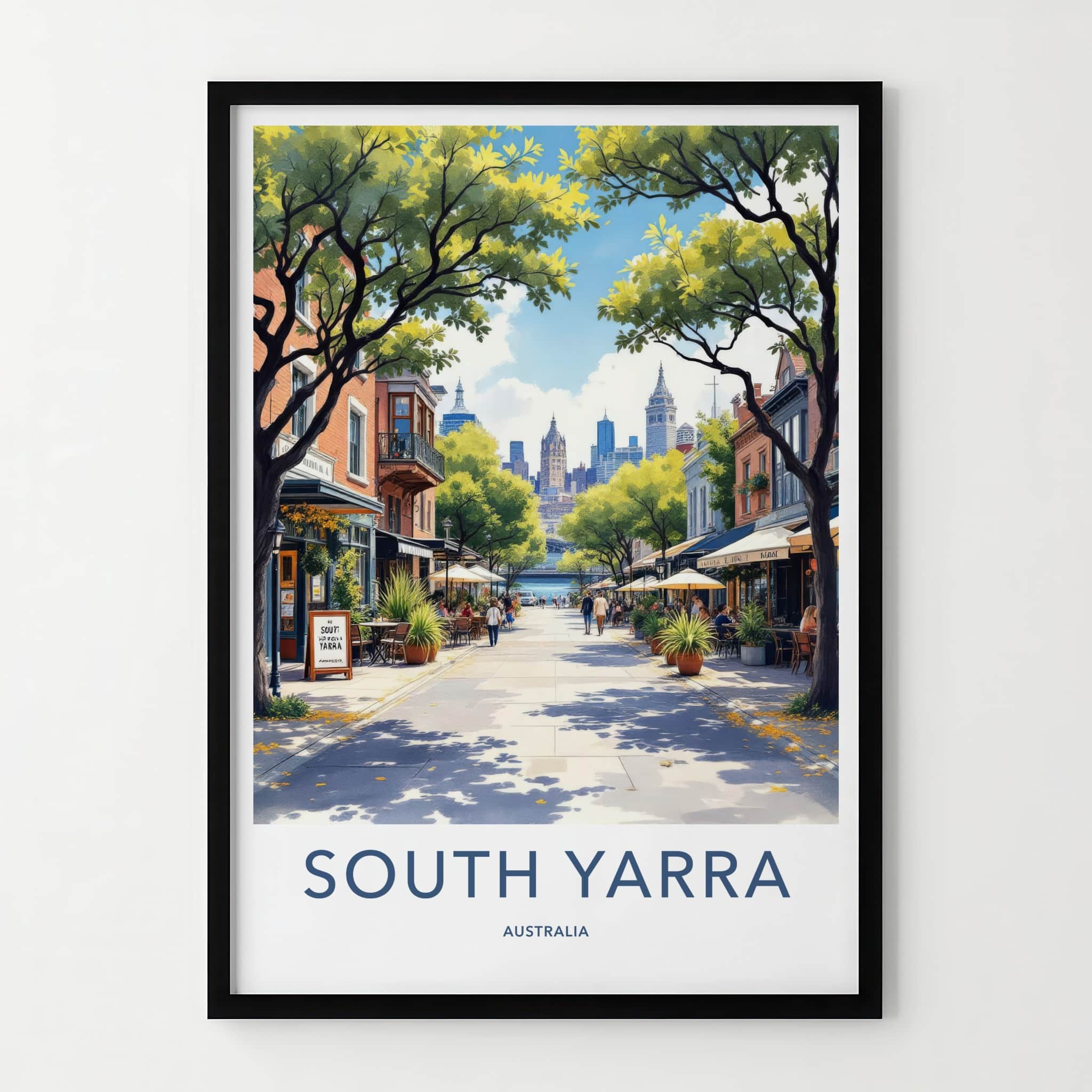 South Yarra Poster - Australia Travel Art - Tree Lined Boulevard Home Decor