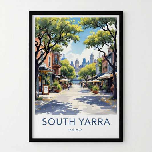 South Yarra Poster - Australia Travel Art - Tree Lined Boulevard Home Decor