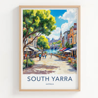 South Yarra Poster - Australia Travel Art - Urban Riverfront Cafes Home Decor