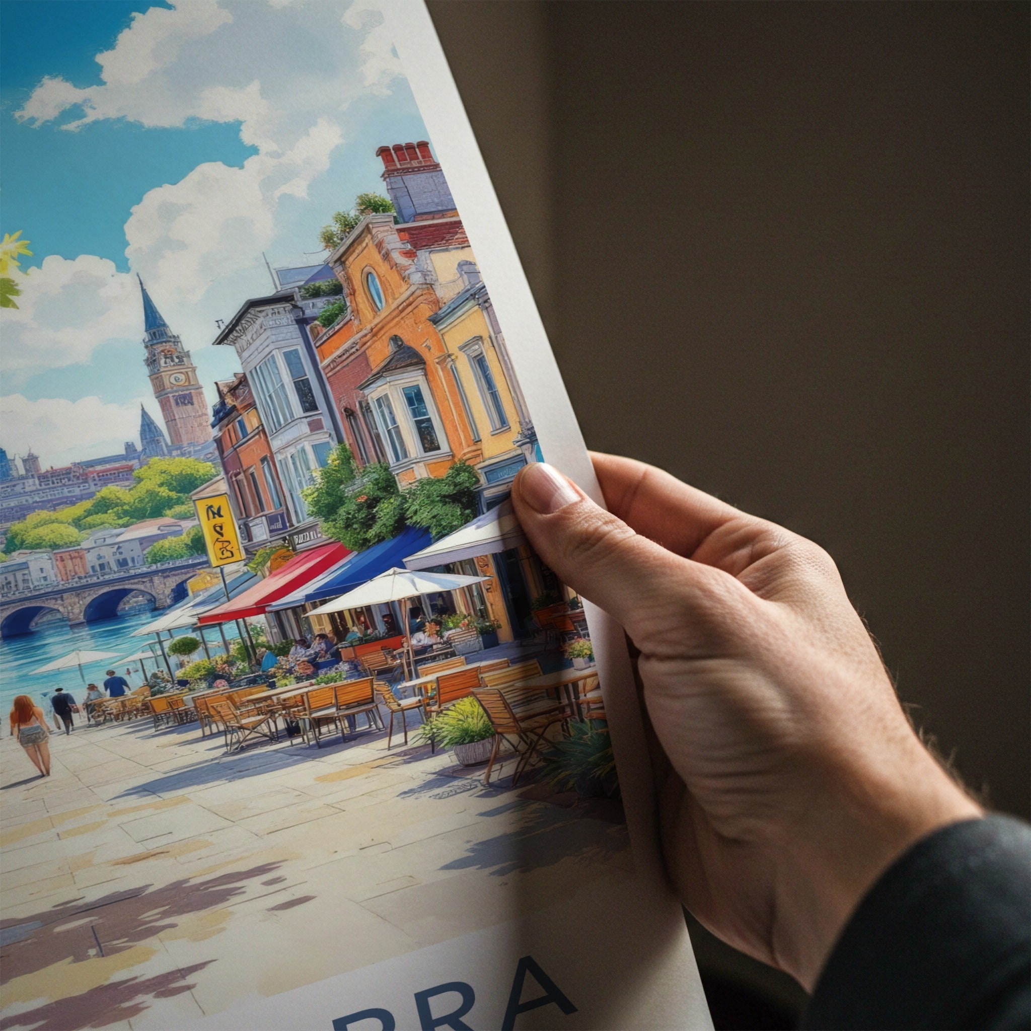 South Yarra Poster - Australia Travel Art - Urban Riverfront Cafes Home Decor