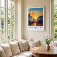 Southampton Poster - England Travel Art - Golden Hour Promenade Home Decor