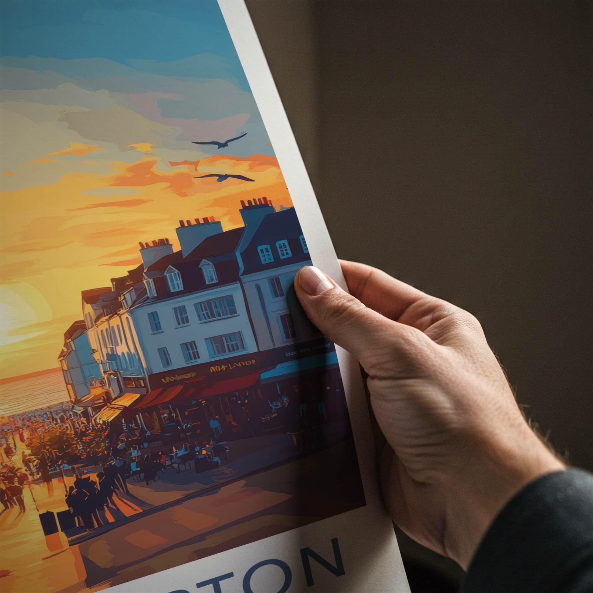 Southampton Poster - England Travel Art - Golden Hour Promenade Home Decor