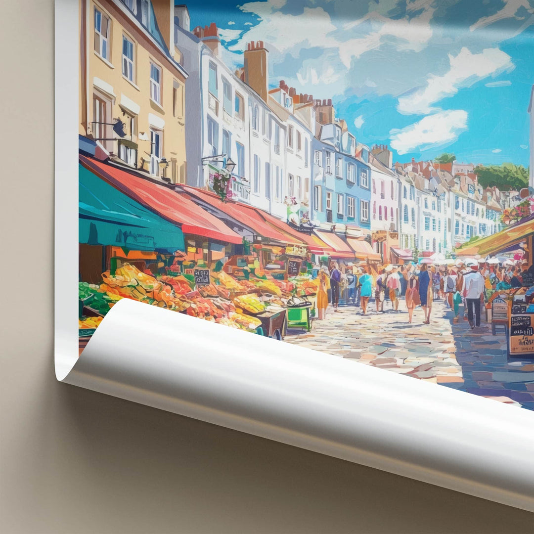 Southampton Poster - England Travel Art - Vibrant Market Street Wall Decor