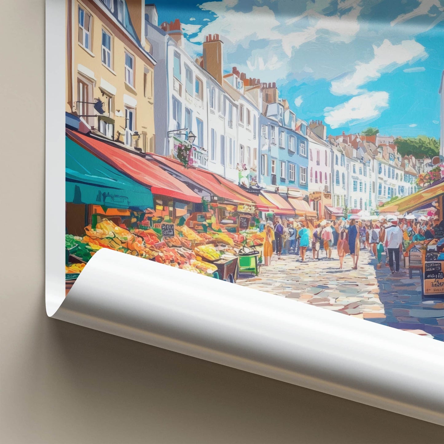 Southampton Poster - England Travel Art - Vibrant Market Street Wall Decor