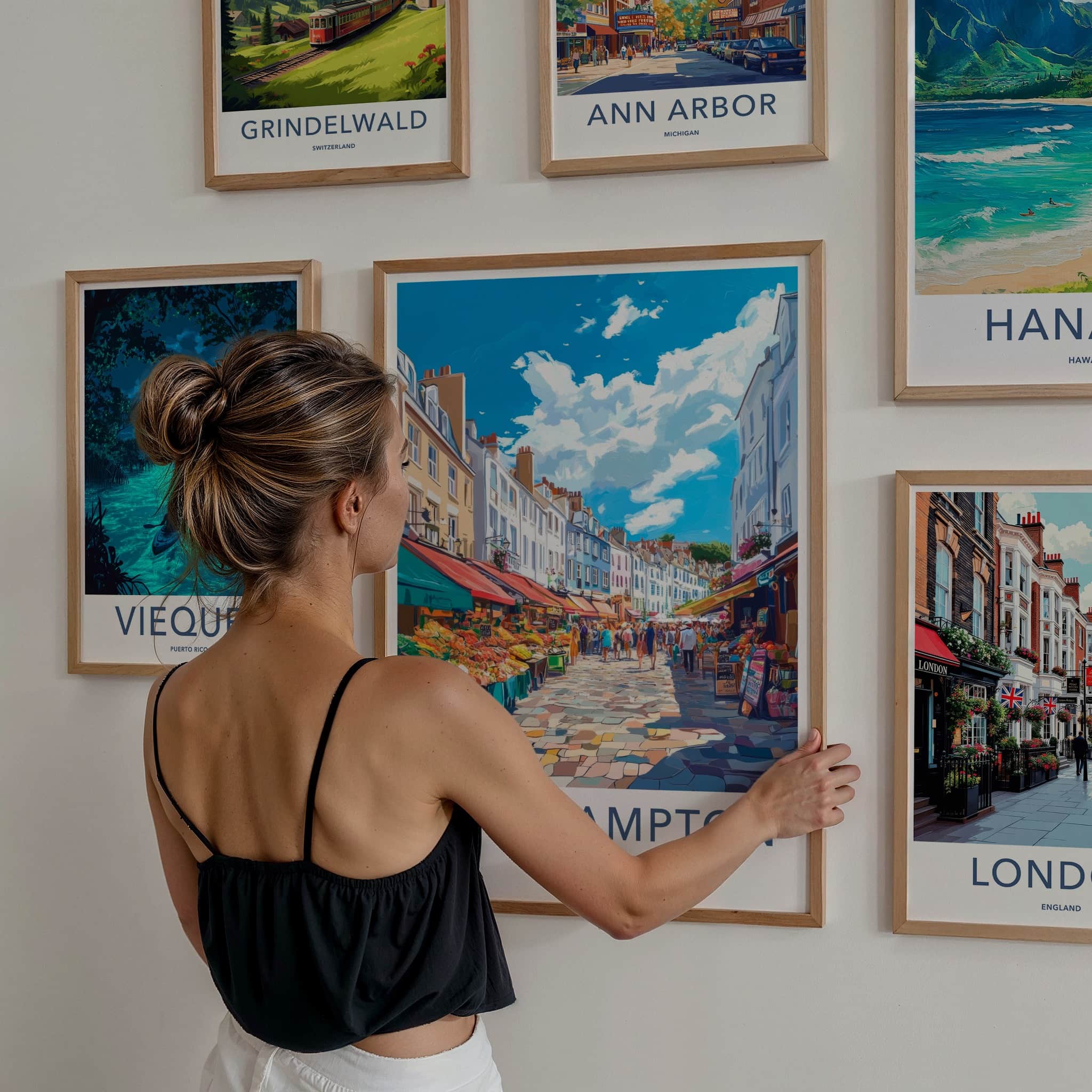 Southampton Poster - England Travel Art - Vibrant Market Street Wall Decor