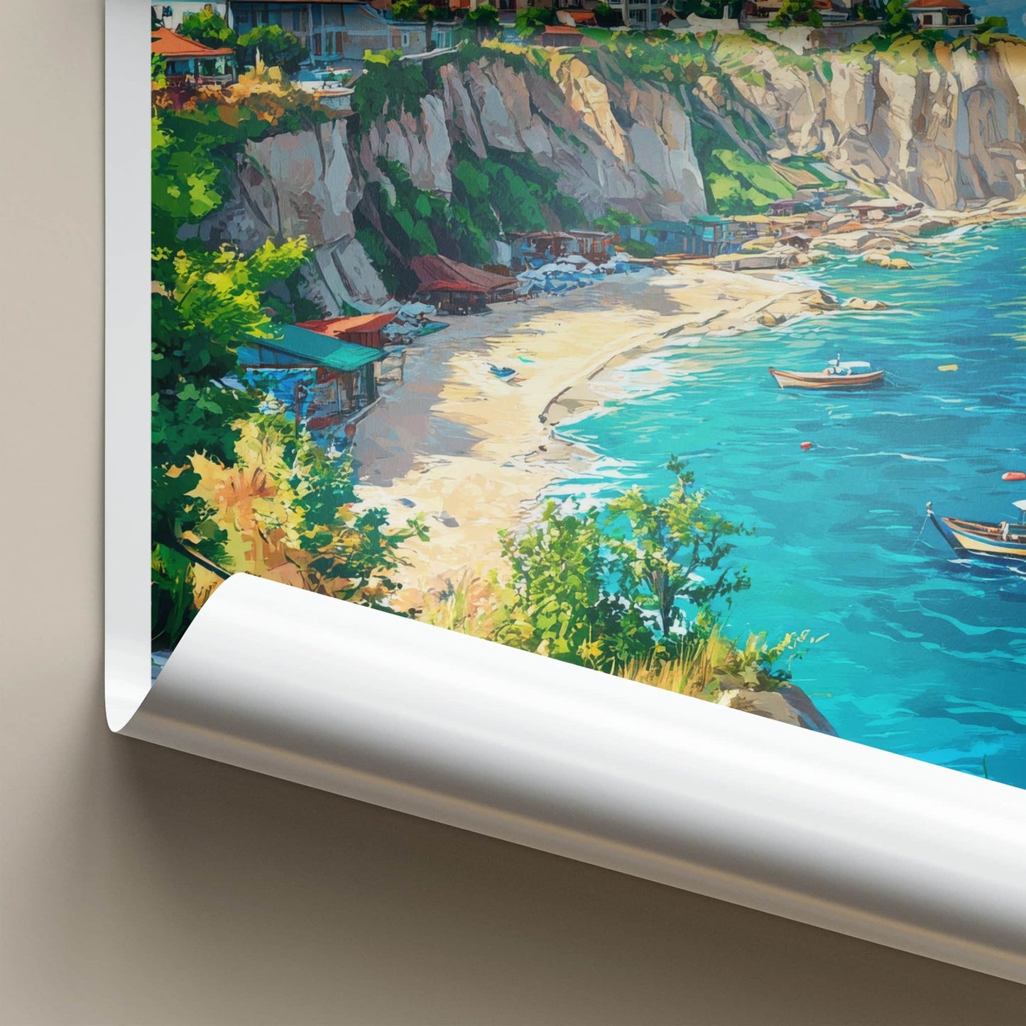 Sozopol Poster - Bulgaria Travel Art - Coastal Cliffs Town Home Decor