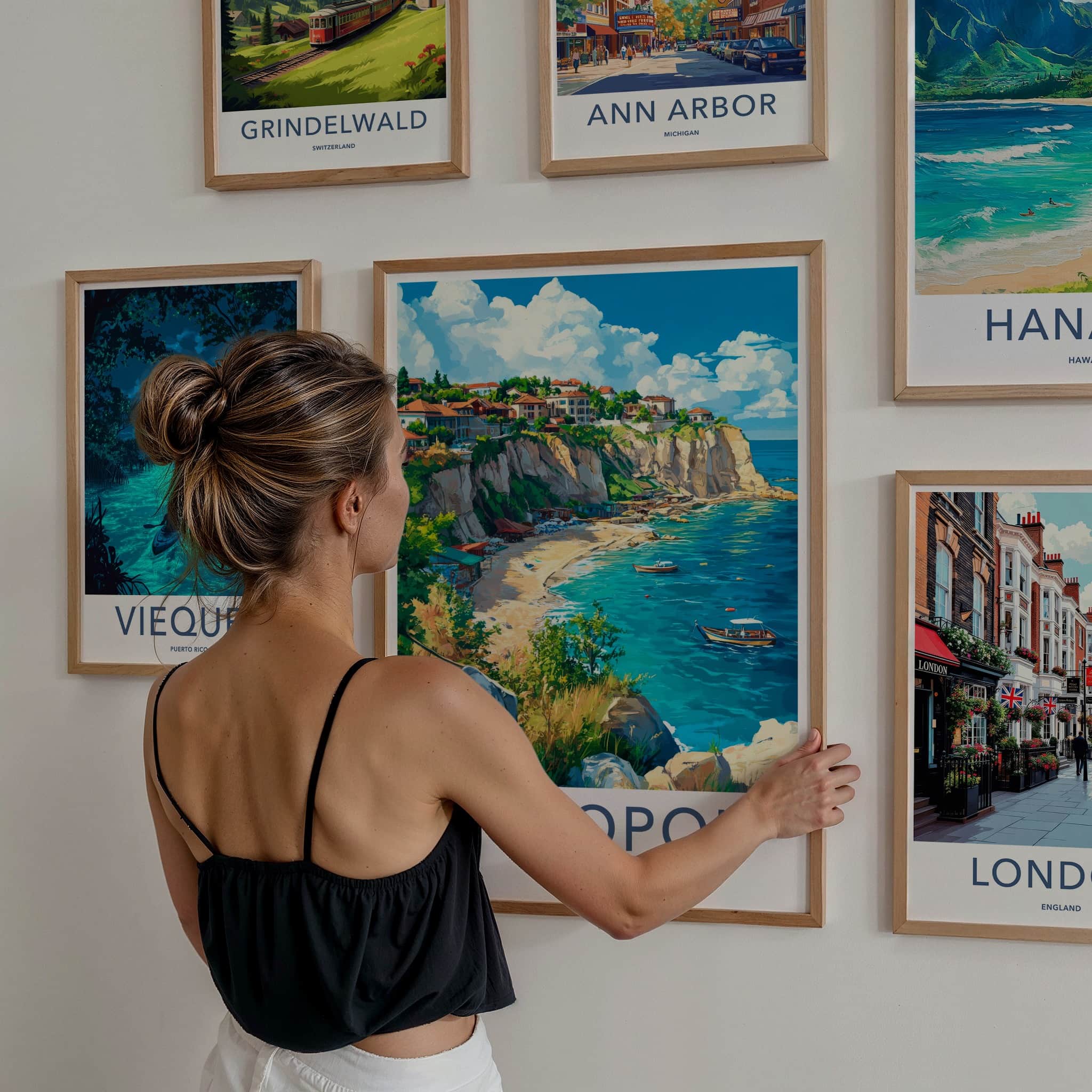 Sozopol Poster - Bulgaria Travel Art - Coastal Cliffs Town Home Decor