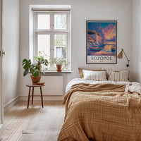 Sozopol Poster - Bulgaria Travel Art - Colorful Sunset Cliffs Home Decor