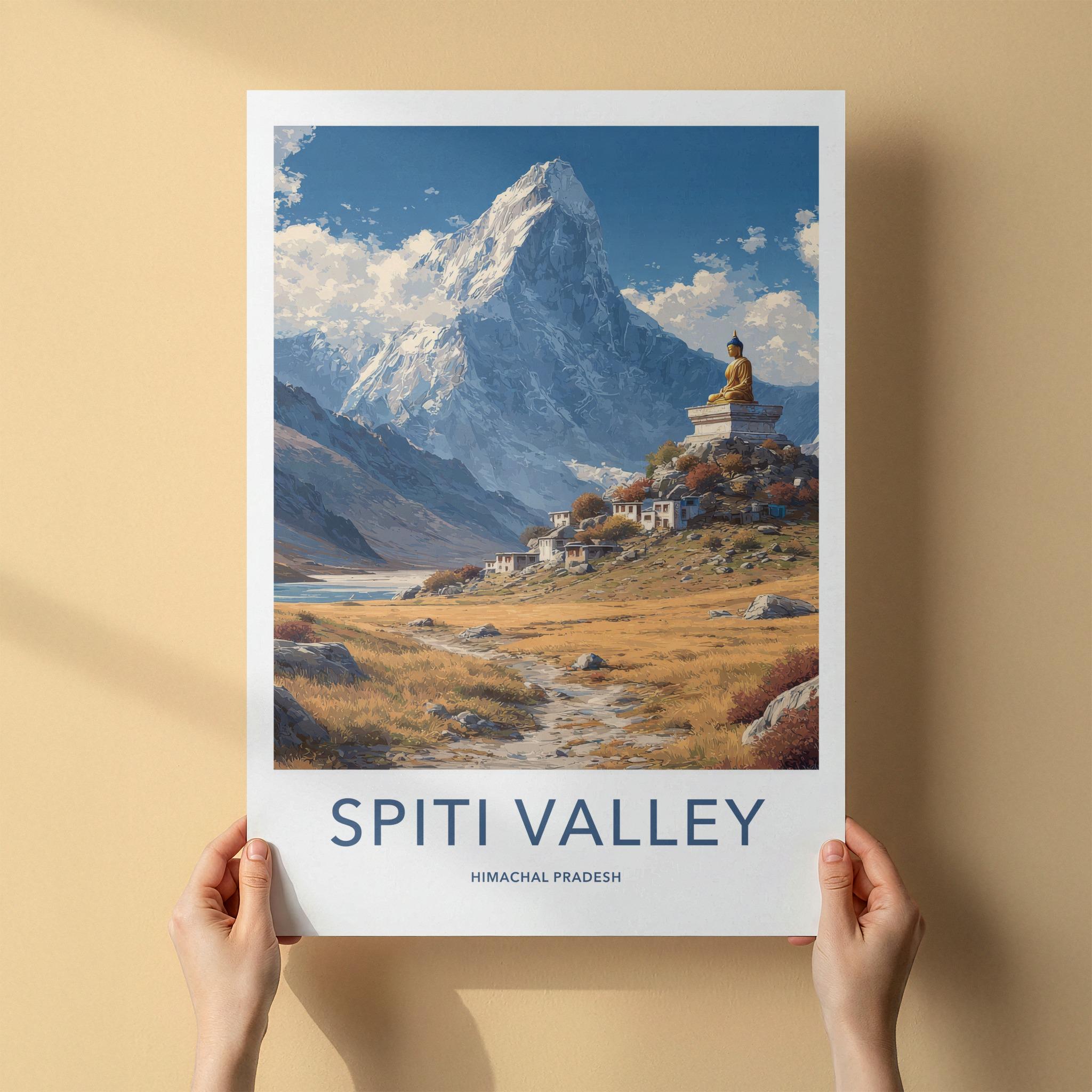 Spiti Valley Poster - India Fine Art - Himachal Pradesh Buddha Mountain Gift