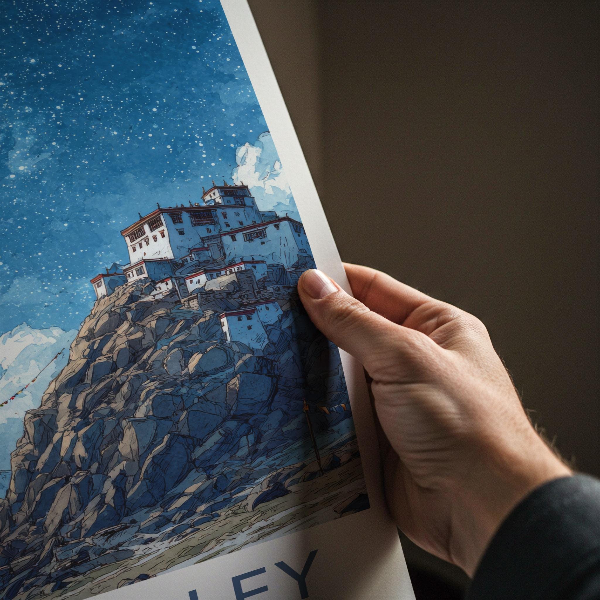 Spiti Valley Poster - India Fine Art - Himachal Pradesh Hilltop Starry Night Gift