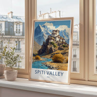 Spiti Valley Poster India Travel Art Himachal Pradesh Monastery Gallery Art