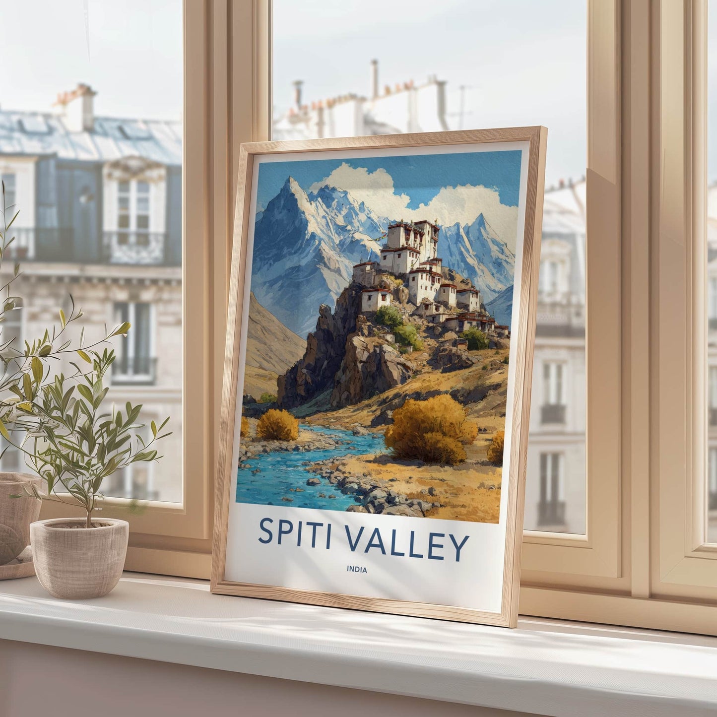 Spiti Valley Poster India Travel Art Himachal Pradesh Monastery Gallery Art