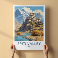 Spiti Valley Poster India Travel Art Himachal Pradesh Monastery Gallery Art