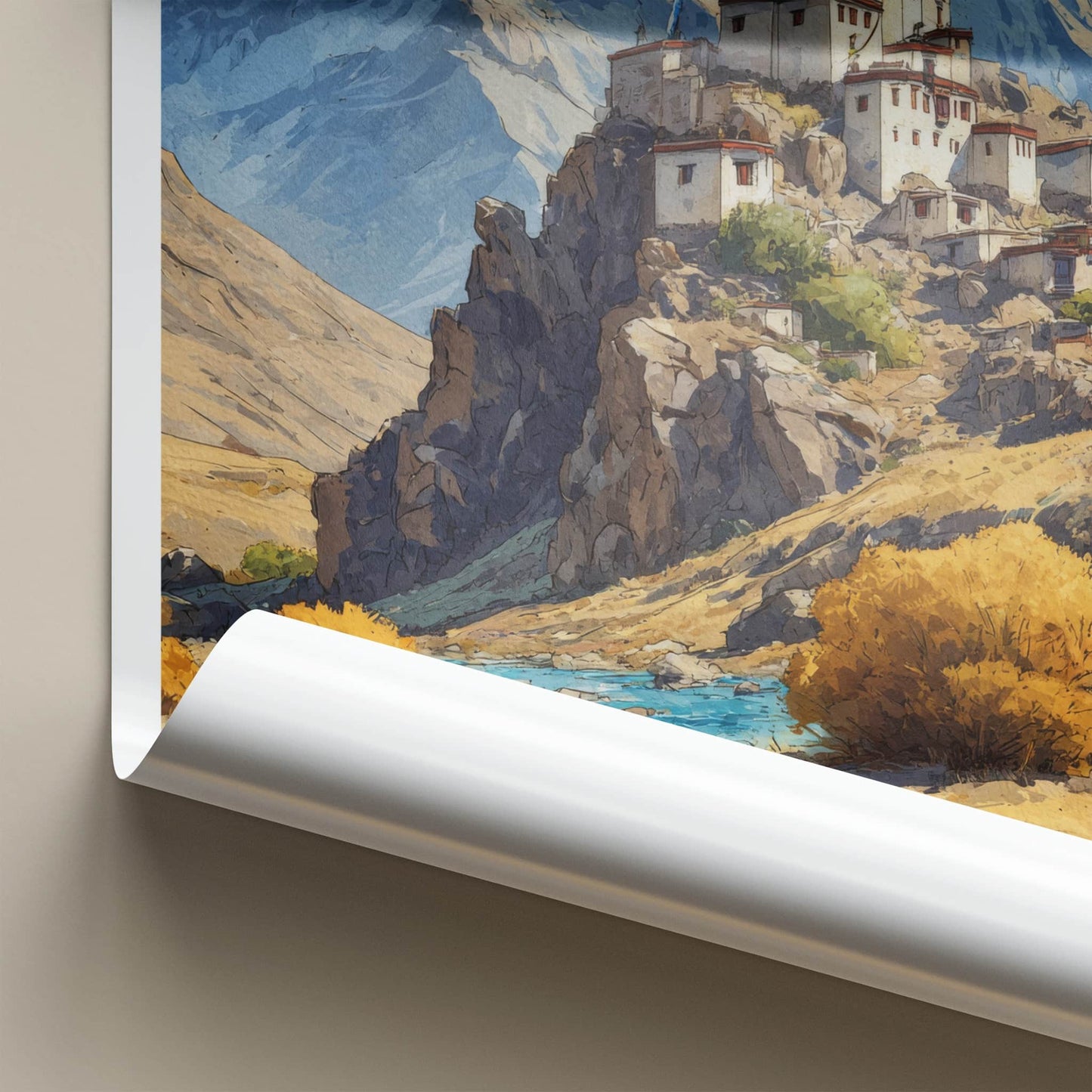 Spiti Valley Poster India Travel Art Himachal Pradesh Monastery Gallery Art