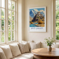 Spiti Valley Poster India Travel Art Himachal Pradesh Monastery Gallery Art
