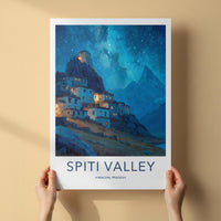 Spiti Valley Poster - India Travel Art - Himachal Pradesh Village Home Decor