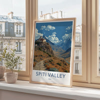 Spiti Valley Poster - India Wall Art - Himachal Pradesh Monastery Valley Views Gift