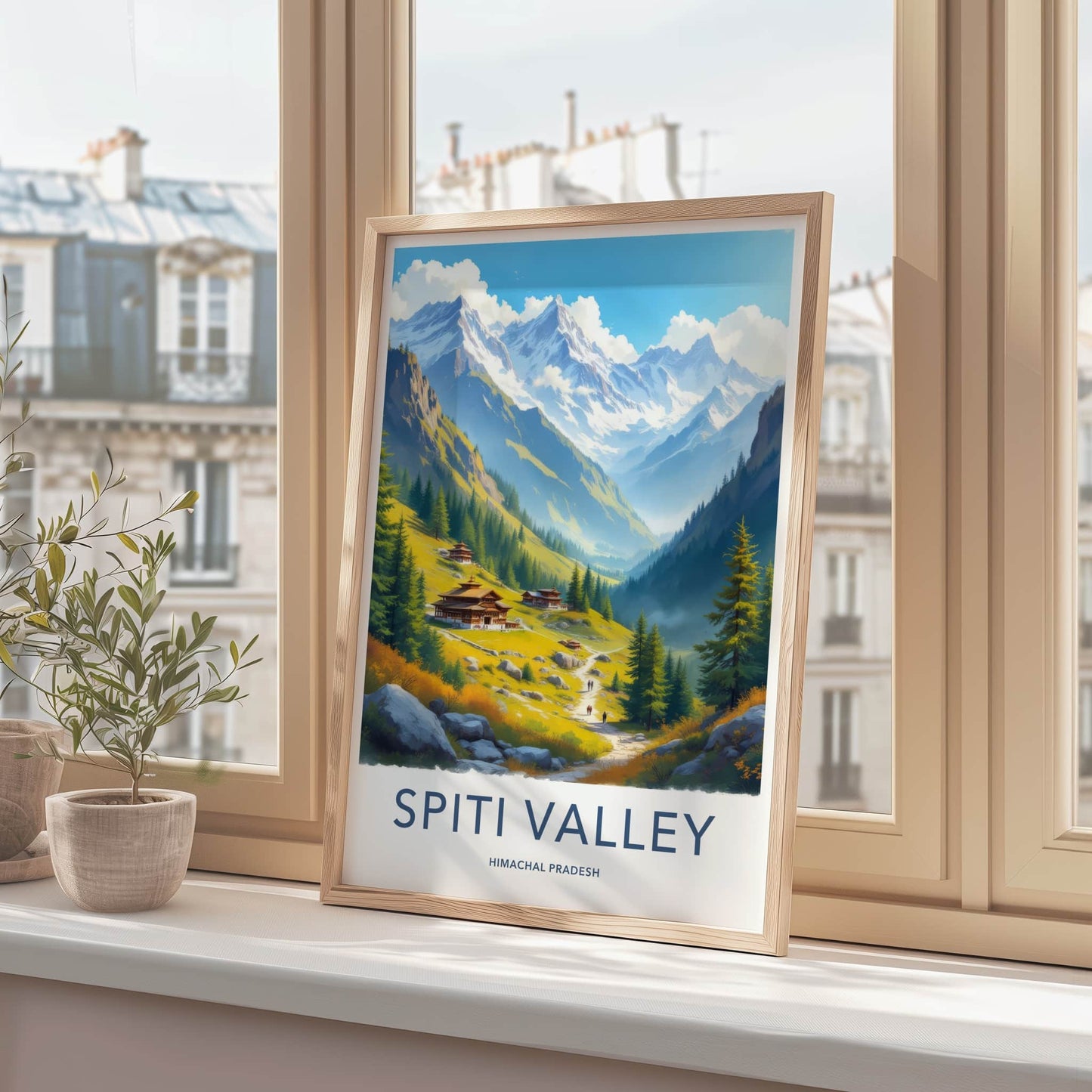 Spiti Valley Poster - India Wall Art - Himachal Pradesh Scenic Valley Village Gift