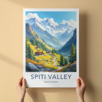 Spiti Valley Poster - India Wall Art - Himachal Pradesh Scenic Valley Village Gift