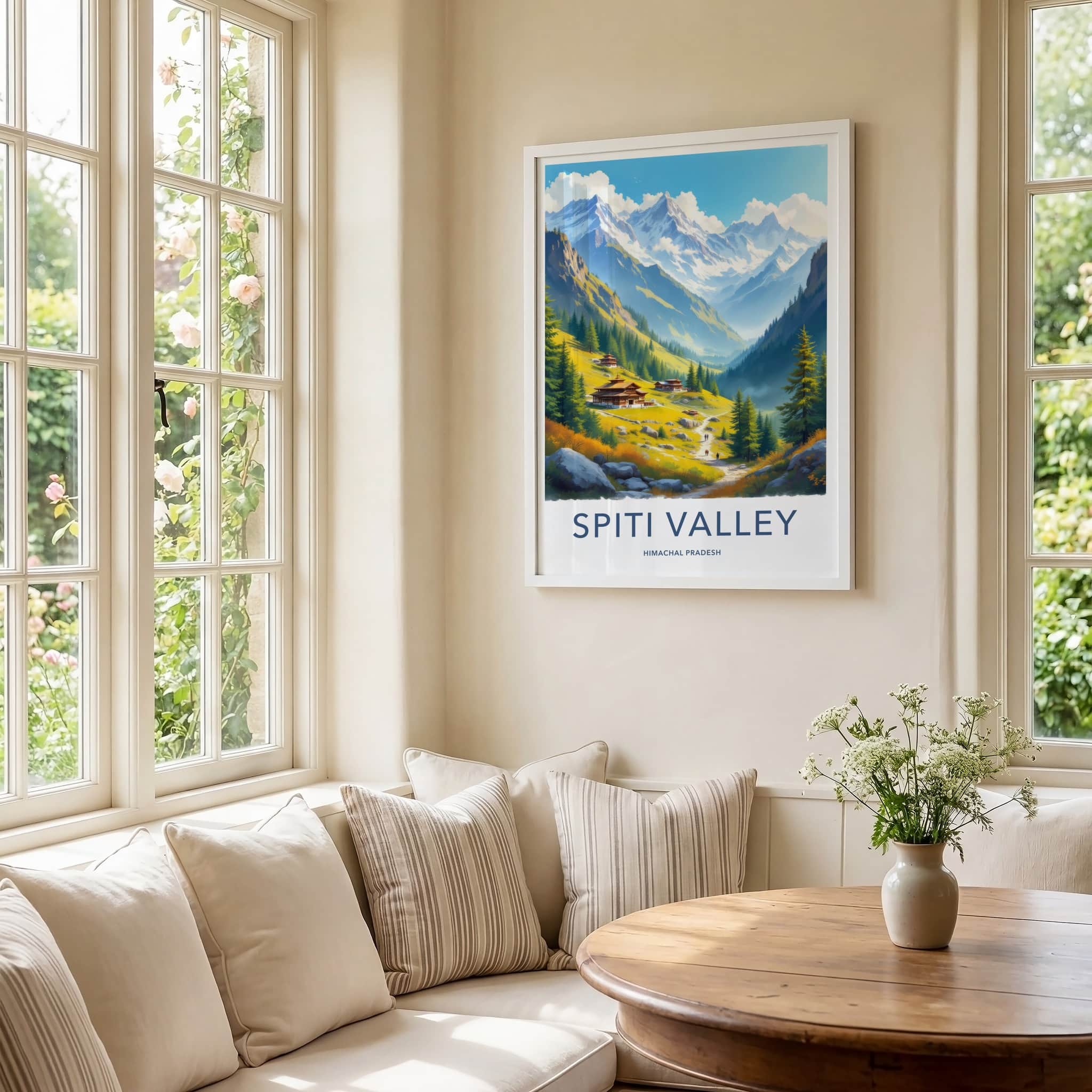 Spiti Valley Poster - India Wall Art - Himachal Pradesh Scenic Valley Village Gift