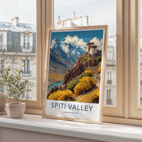 Spiti Valley Poster - India Wall Art - Mountainside Monastery Himachal Pradesh Home Decor