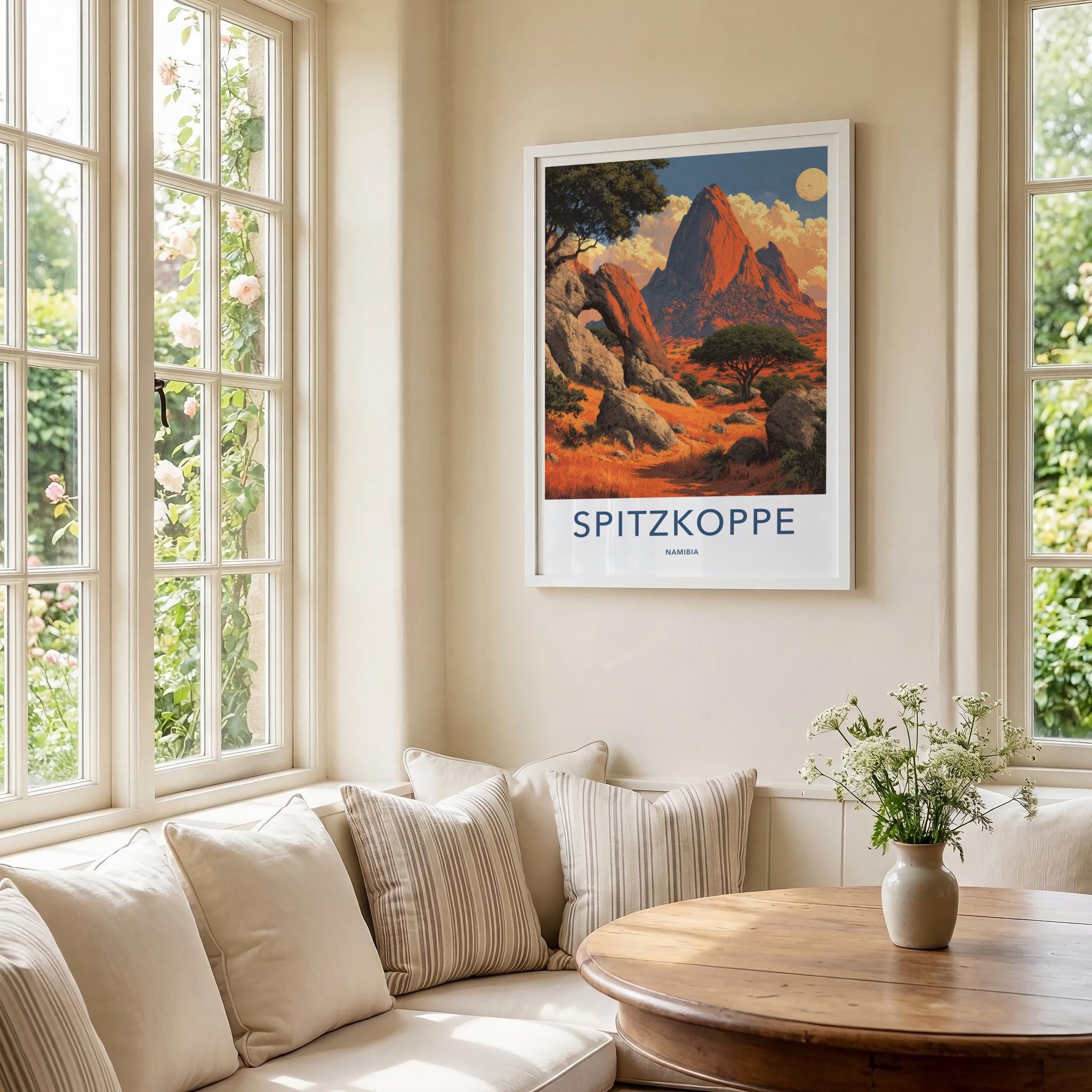 Spitzkoppe Poster - Namibia Travel Art - Arched Rock Desert Home Decor