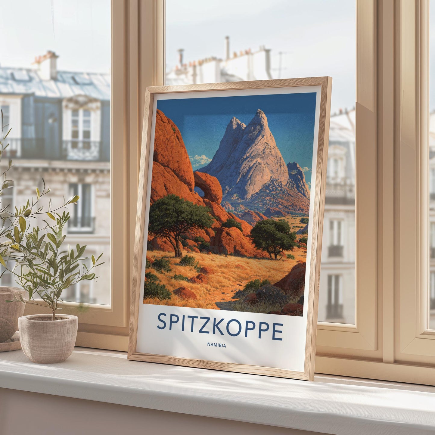 Spitzkoppe Poster - Namibia Travel Art - Desert Rock Landscape Home Decor