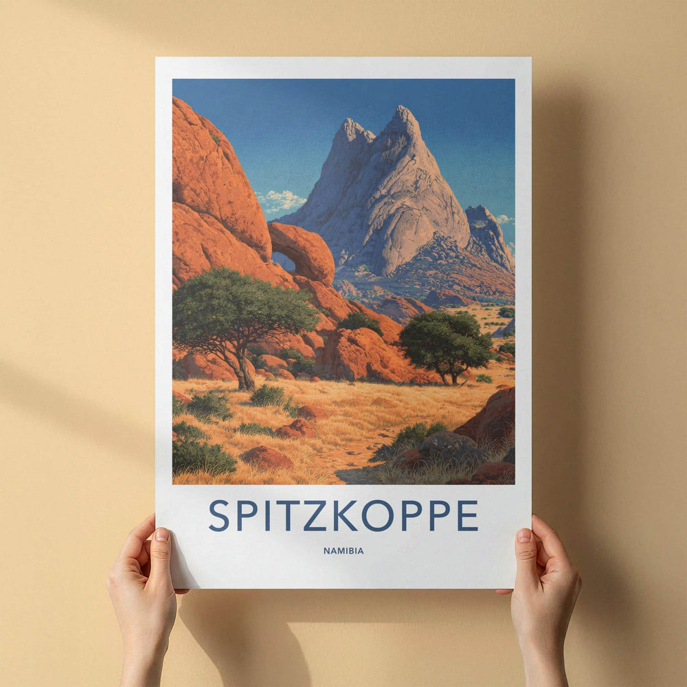 Spitzkoppe Poster - Namibia Travel Art - Desert Rock Landscape Home Decor