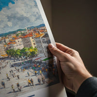 Split Poster - Croatia Framed Art - Busy City Promenade Framed Decor