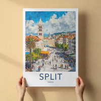 Split Poster - Croatia Framed Art - Busy City Promenade Framed Decor