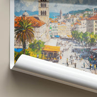 Split Poster - Croatia Framed Art - Busy City Promenade Framed Decor