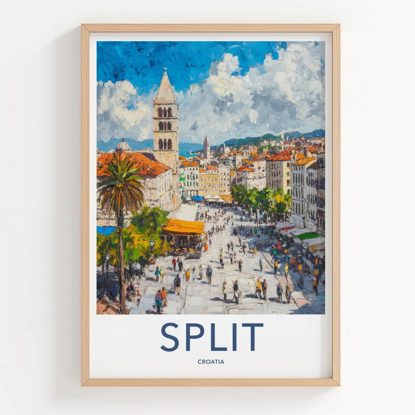Split Poster - Croatia Framed Art - Busy City Promenade Framed Decor
