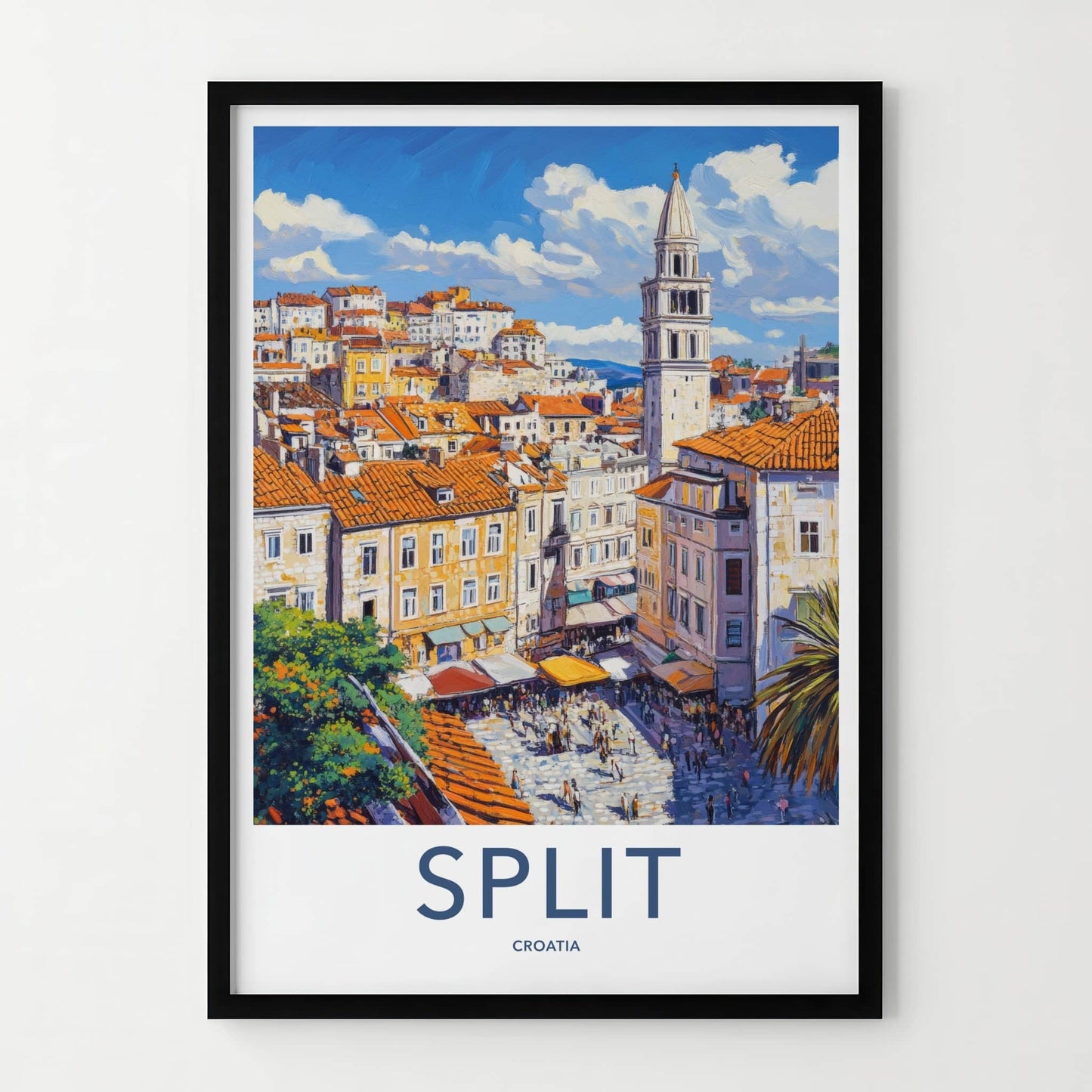 Split Poster - Croatia Travel Art - Historic Bell Tower Home Decor