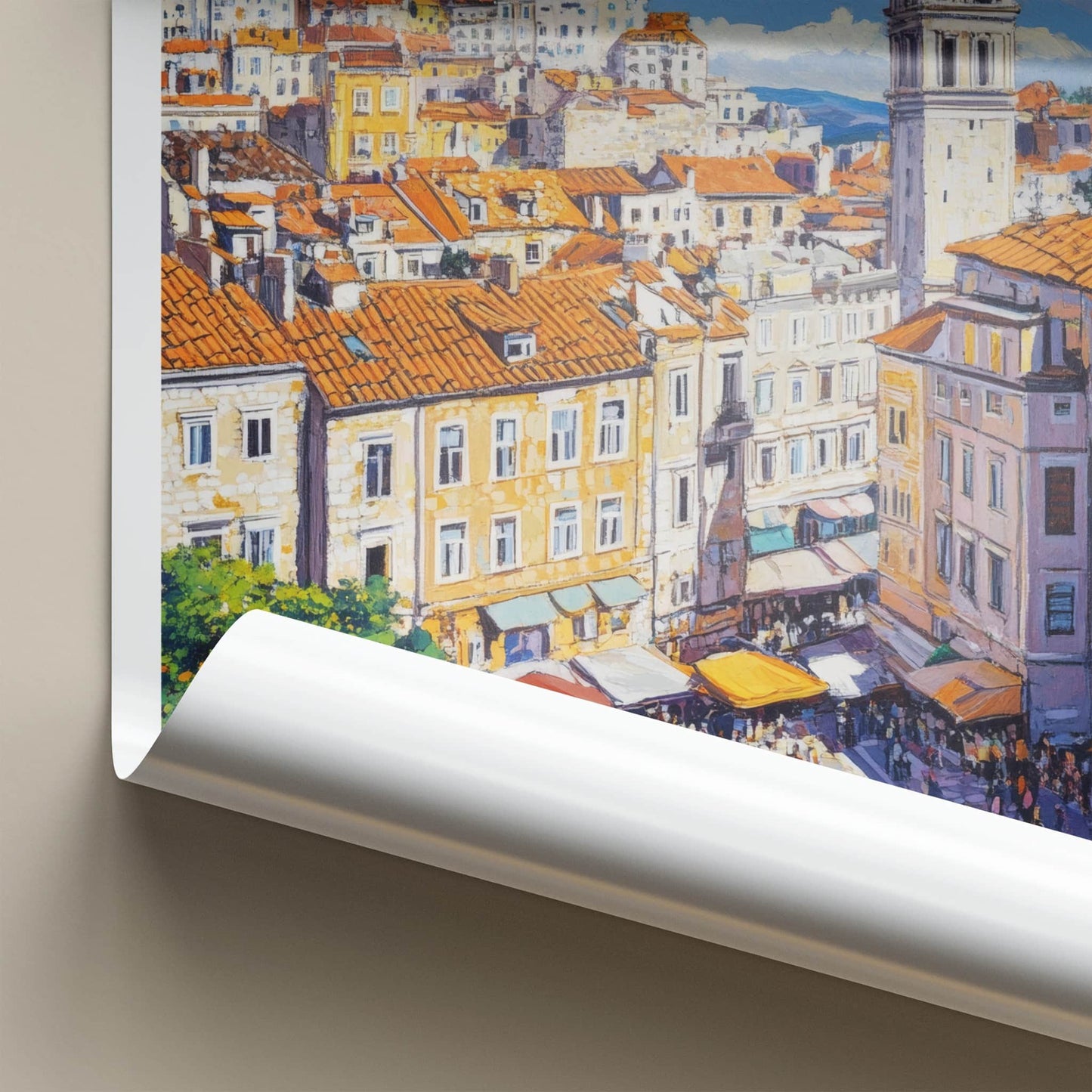 Split Poster - Croatia Travel Art - Historic Bell Tower Home Decor