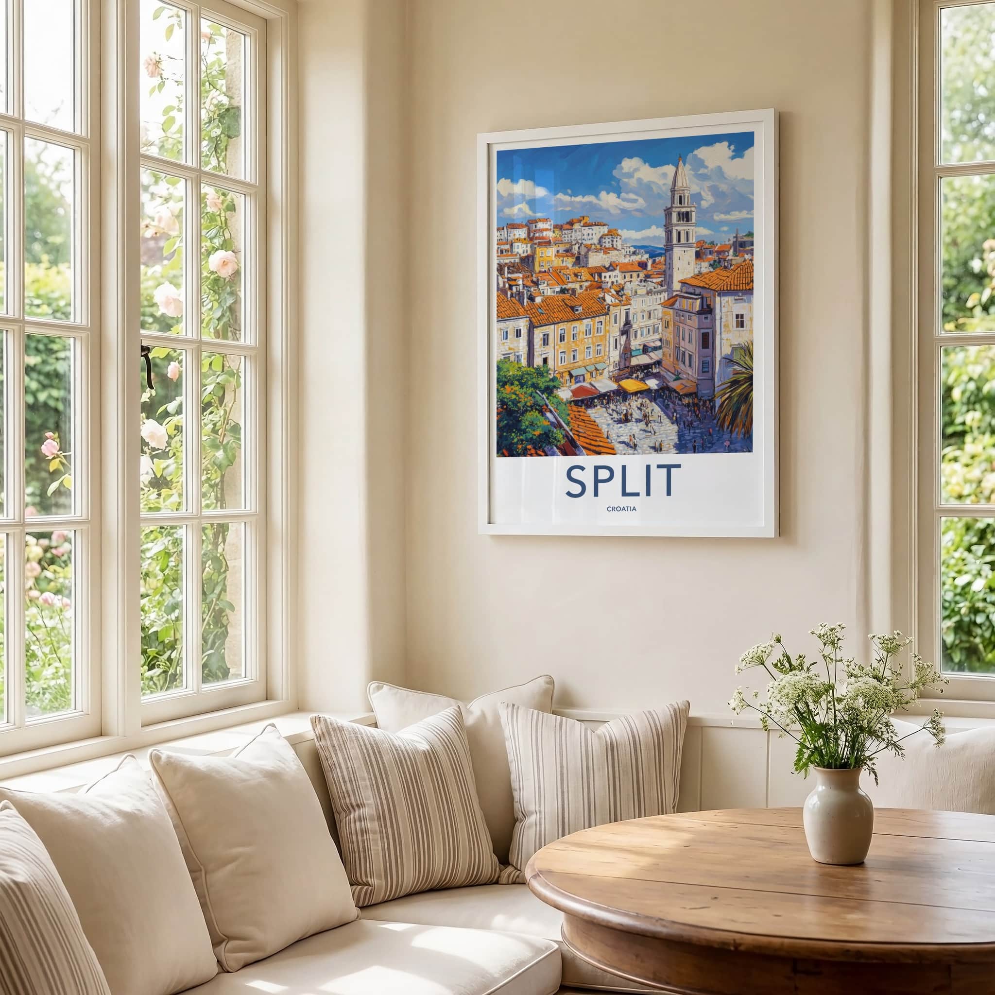 Split Poster - Croatia Travel Art - Historic Bell Tower Home Decor