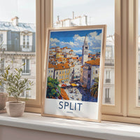 Split Poster - Croatia Travel Art - Historic Bell Tower Home Decor