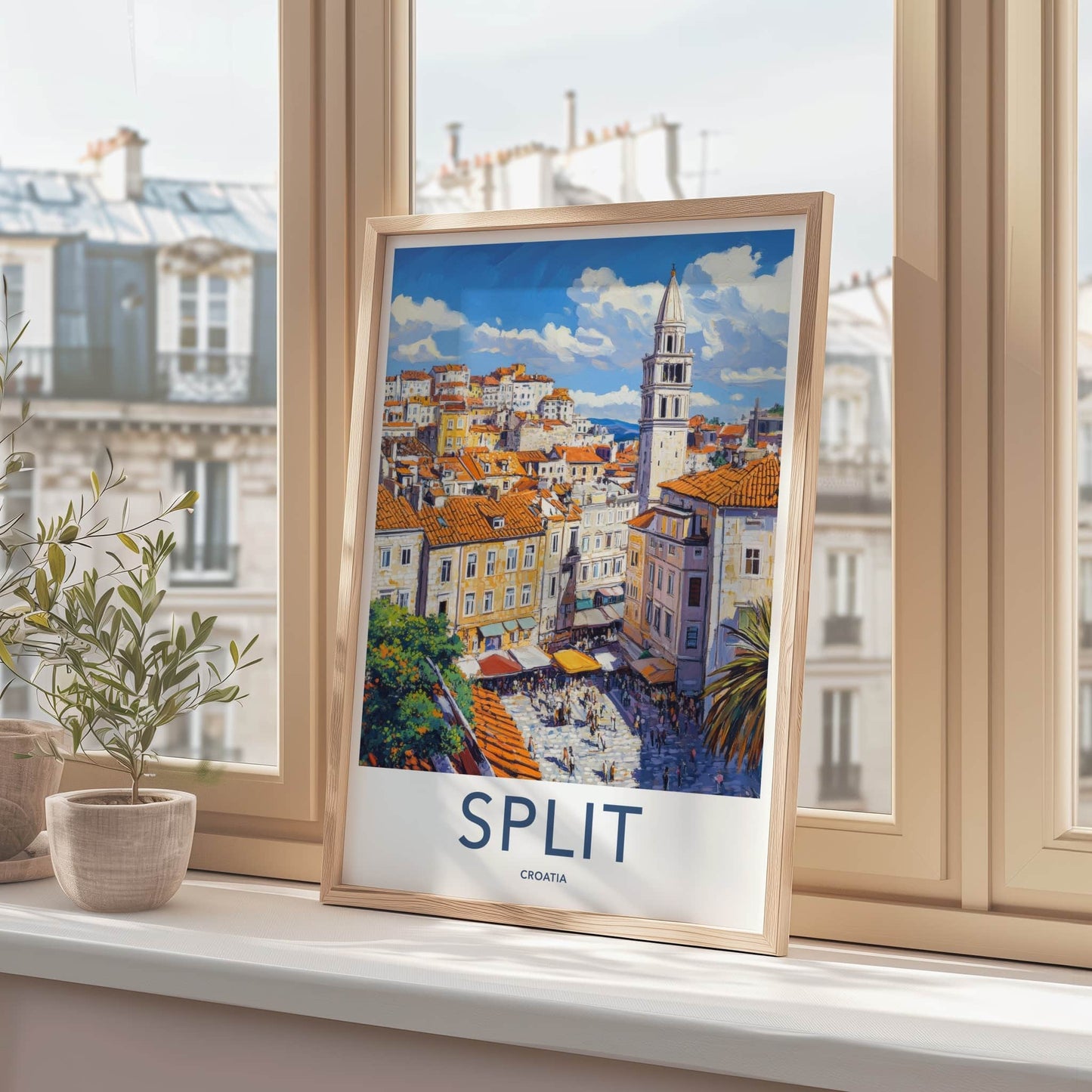 Split Poster - Croatia Travel Art - Historic Bell Tower Home Decor