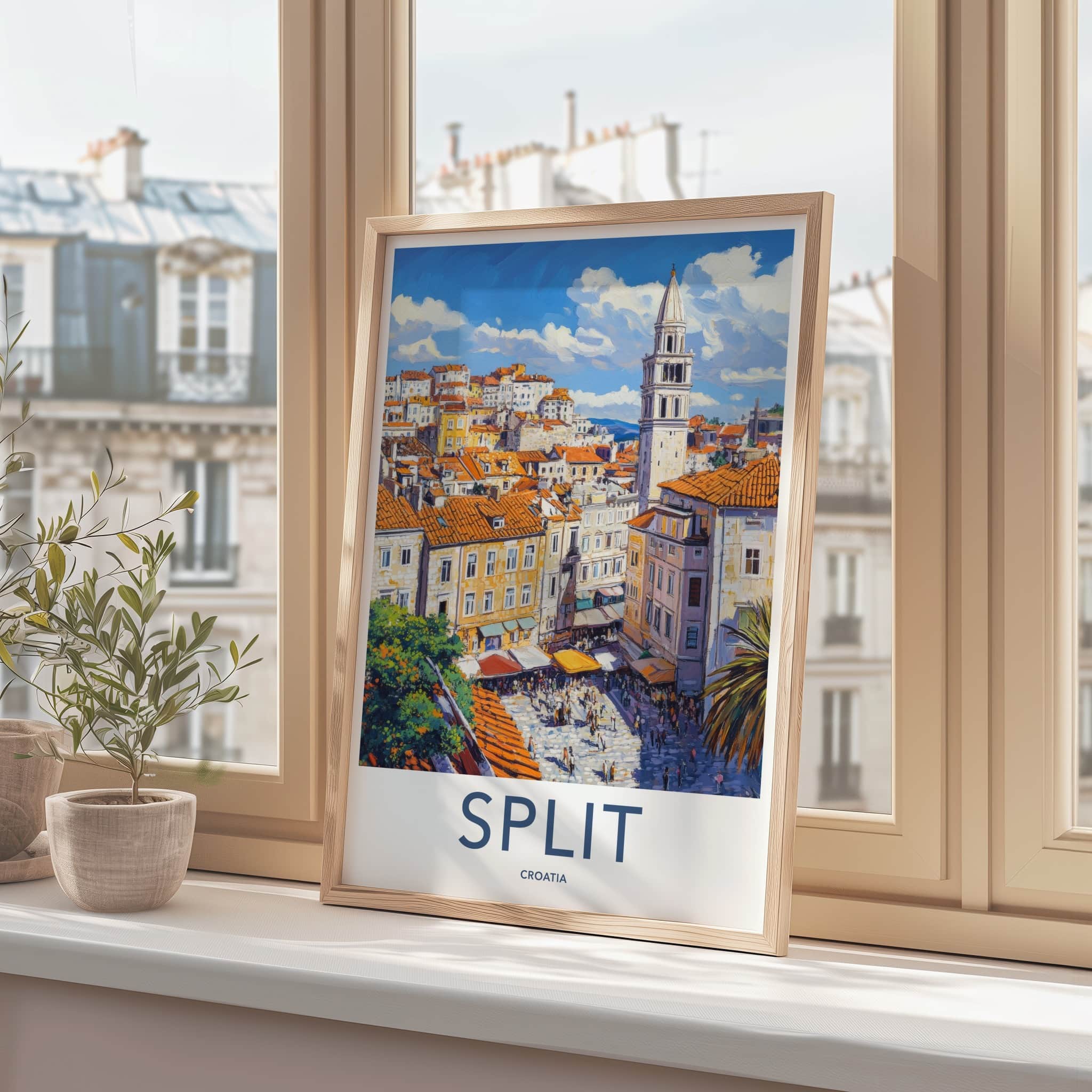 Split Poster - Croatia Travel Art - Historic Bell Tower Home Decor