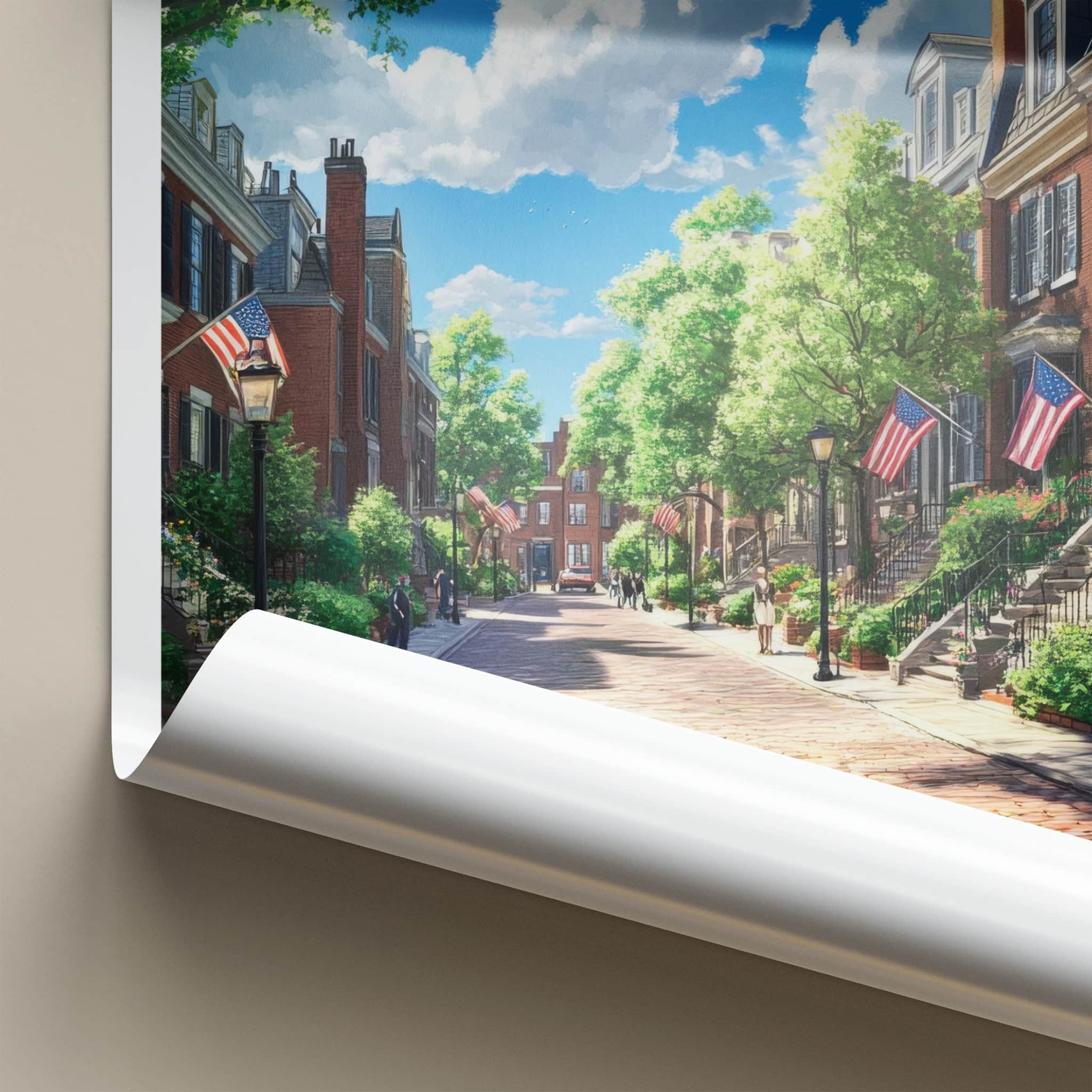 Springfield Poster - Illinois Travel Art - Vibrant Neighborhood Street Wall Decor