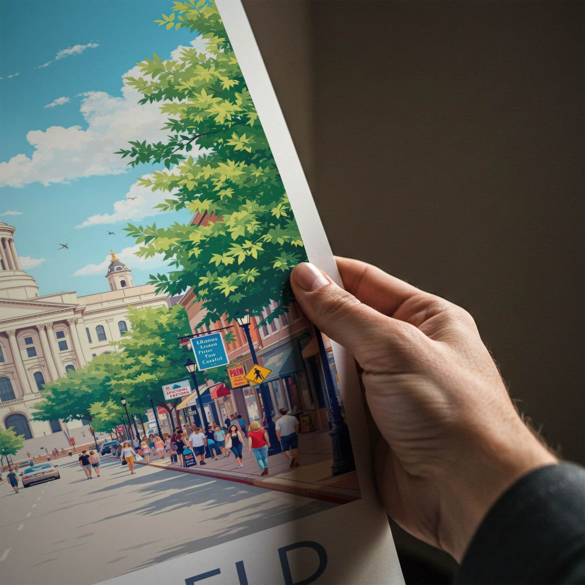 Springfield Poster - Illinois Wall Art - Grand Capitol View Home Decor