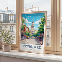 Springfield Poster - Illinois Wall Art - Grand Capitol View Home Decor