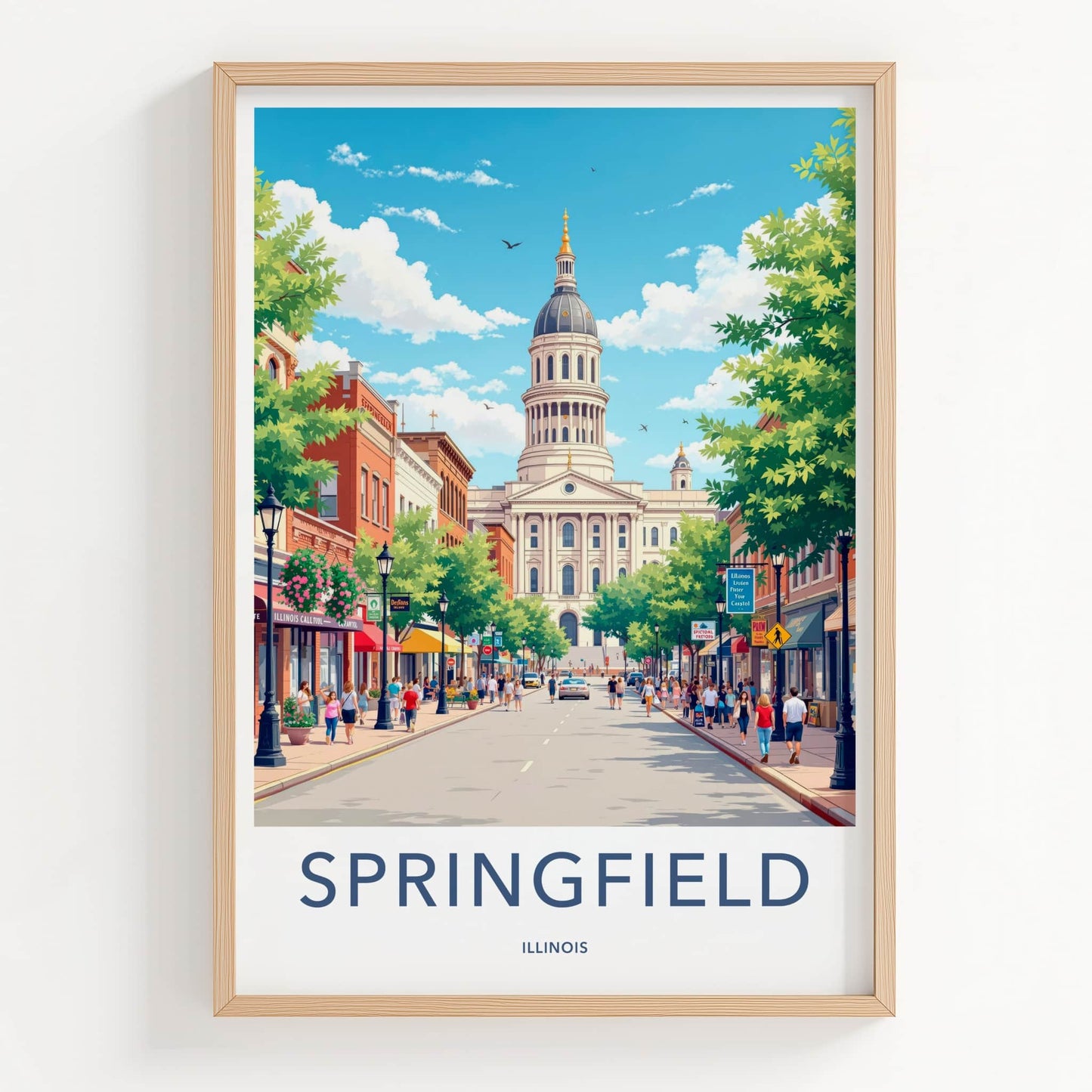 Springfield Poster - Illinois Wall Art - Grand Capitol View Home Decor