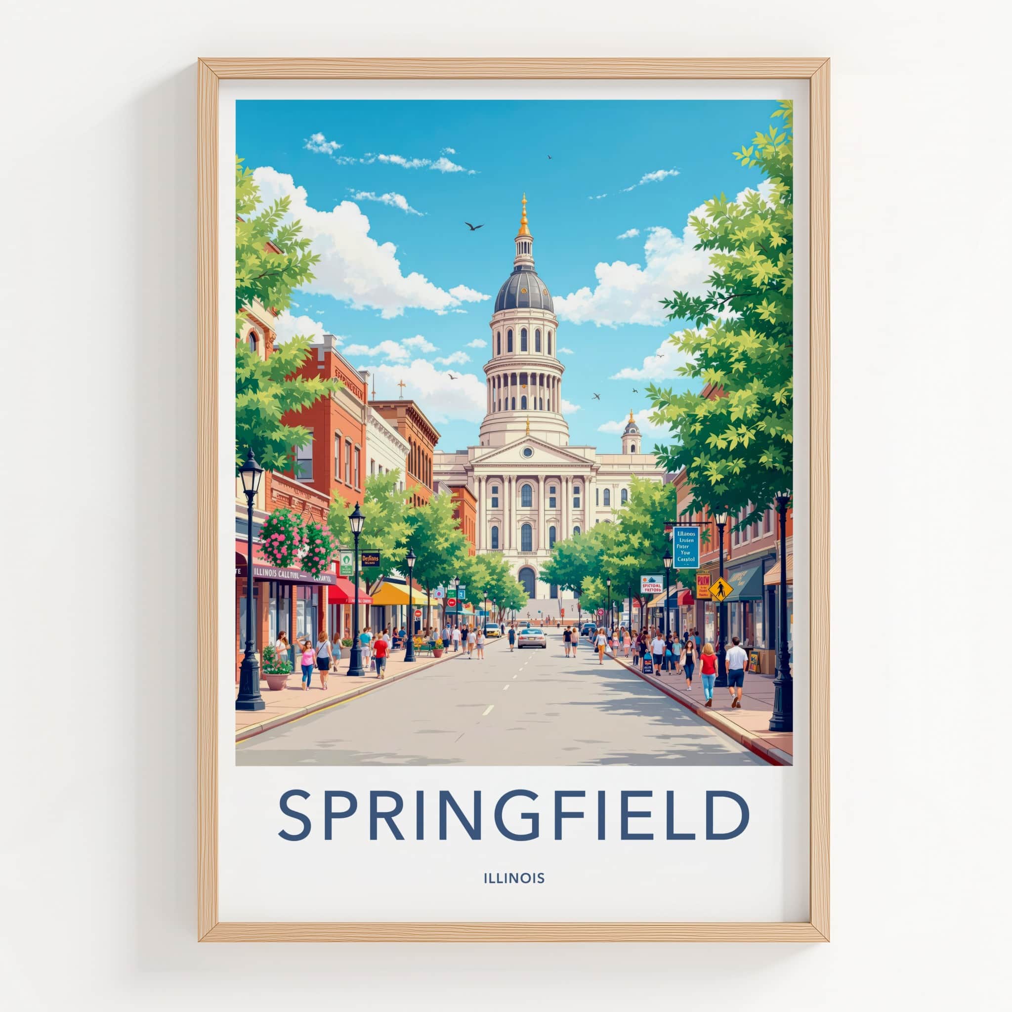 Springfield Poster - Illinois Wall Art - Grand Capitol View Home Decor