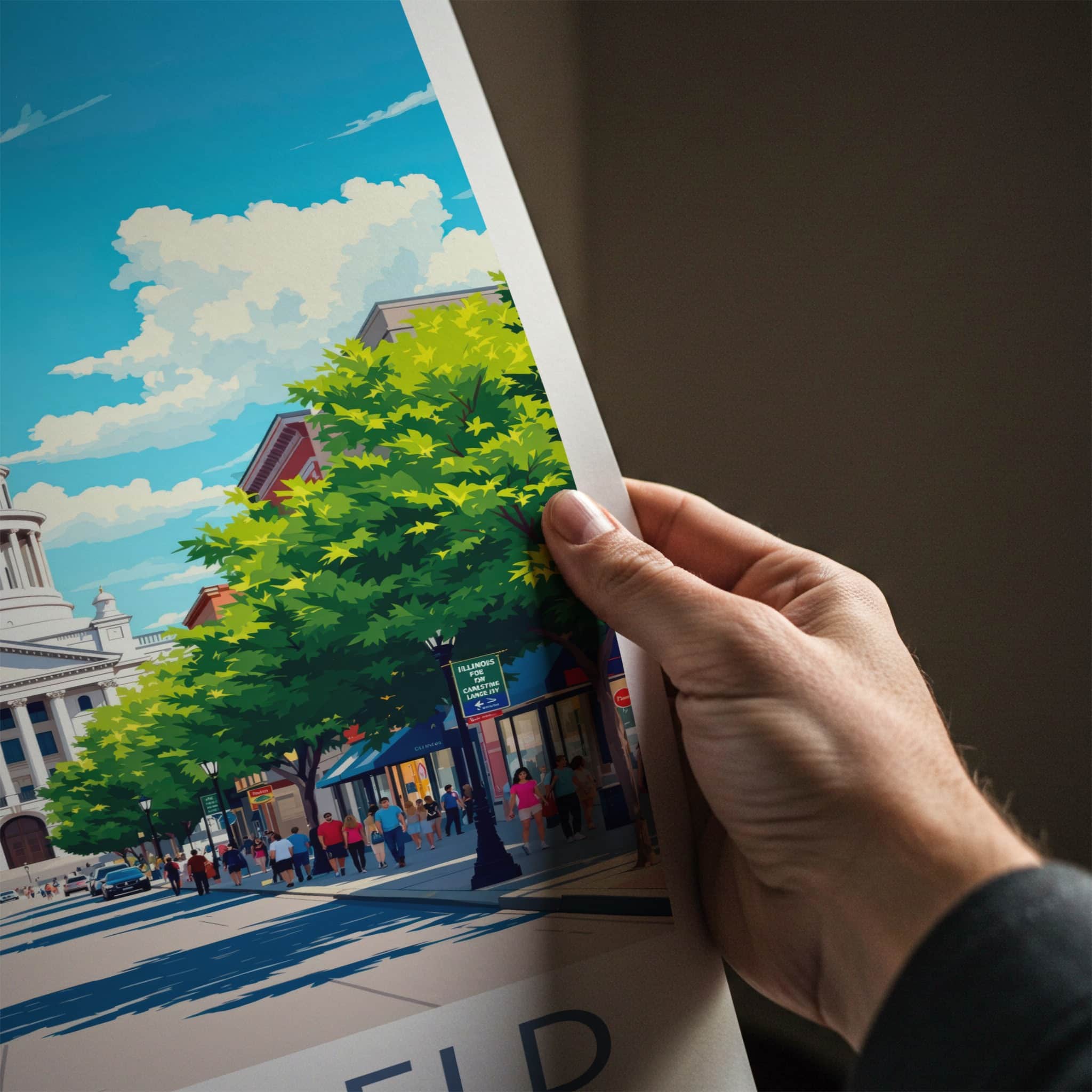 Springfield Poster - Illinois Wall Art - Illinois State Capitol Home Decor
