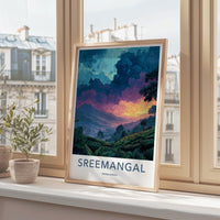 Sreemangal Poster - Bangladesh Art Print - Rainy Tea Hills Home Decor