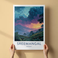 Sreemangal Poster - Bangladesh Art Print - Rainy Tea Hills Home Decor