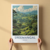 Sreemangal Poster - Bangladesh Travel Art - Lush Tea Plantation Home Decor