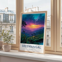 Sreemangal Poster - Bangladesh Travel Art - Misty Valley Sunset Wall Decor
